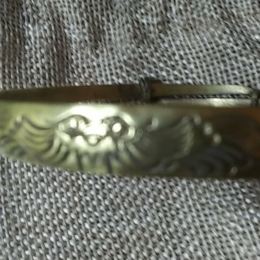 Vintage OWL engraved 925?Brass? Bracelet